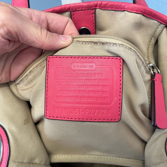 Coach Leather Tote Bag in Bright Pink - Picture 7 of 16